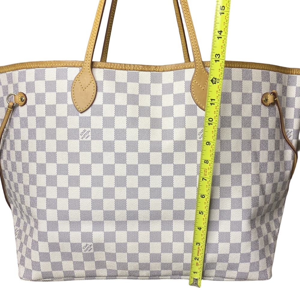 LOUIS VUITTON Damier Azur NEVERFULL GM LV DUST BAG, ORGANIZER, COA Authentic - Picture 7 of 17